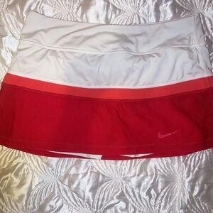 Nike Red and White Sports Skirt